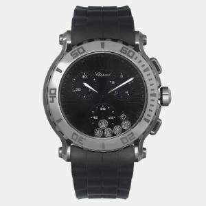 Chopard Black Stainless Steel Happy Sport Chrono  288499-3007 Quartz Men's Wristwatch 42mm