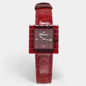 Chopard Red Resin & Stainless Steel Ice Cube Be Mad Women’s Wristwatch 31.5 MM