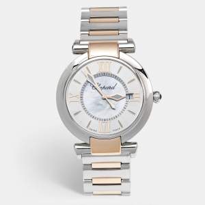Pre Owned Chopard Imperiale 388532-6002 Silver Dial Mother of Pearl 18K Rose Gold Stainless Steel Women's Wristwatch 36 mm