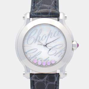 Pre Owned Chopard Happy Sport 8509 Quartz White Stainless Steel Women's Wristwatch 30 mm