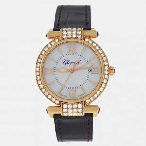Pre Owned Chopard Imperiale 384238-5003 Quartz Mother of Pearl Diamond 18K Rose Gold Women's Wristwatch 28 mm