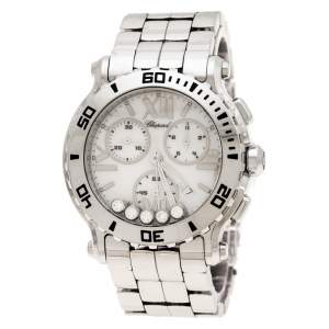Chopard White Stainless Steel Happy Sport 8499 Women's Wristwatch 42 mm