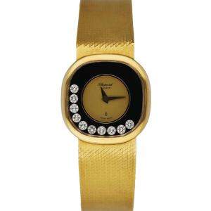 Chopard Black Diamonds 18K Yellow Gold Happy Diamonds 5157 Women's Wristwatch 25 MM