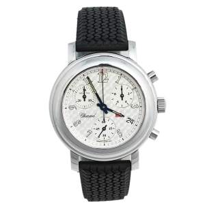 Chopard Silver Stainless Steel Rubber Mille Miglia 8900 Women's Wristwatch 33 mm