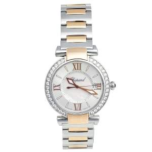 Chopard Silver Mother of Pearl 18k Rose Gold Stainless Steel Diamond Imperiale 388532-6004 Women's Wristwatch 36 mm