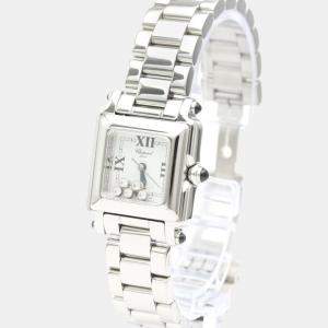 Chopard White Diamond Stainless Steel Happy Sport 27/8893-23 Quartz Women's Wristwatch 23 mm