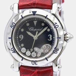 Chopard Black Diamonds Stainless Steel Happy Sport 27/8923 Women's Wristwatch 26 mm