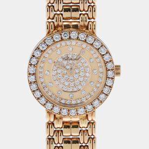 Chopard Gold 18k Yellow Gold 10/5602 Quartz Women's Wristwatch 21.5 mm