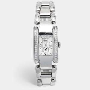 Chopard White Stainless Steel Diamonds La Strada 41/8415 Women's Wristwatch 23.50 mm