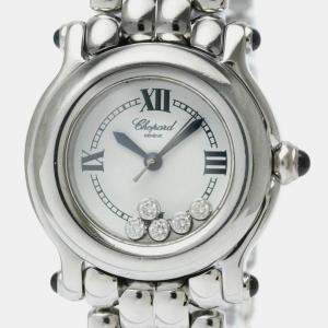 Chopard White Stainless Steel Happy Sport 27/8250-23 Quartz Women's Wristwatch 26 mm