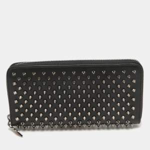 Christian Louboutin Black Leather Panettone Continental Wallet