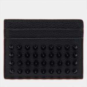 Christian Louboutin Black Leather Kios Spike Card Holder