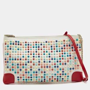 Christian Louboutin Multicolour Leather Loupibosh Spike Clutch Bag