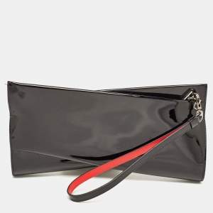 Christian Louboutin Black Patent Leather Loubitwist Clutch