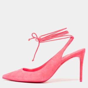 Christian Louboutin Pink Suede Lace Up Kate Pumps Size 37