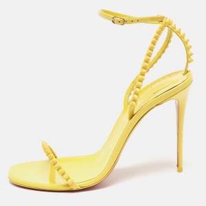 Christian Louboutin Yellow Patent Leather So Me Sandals Size 40