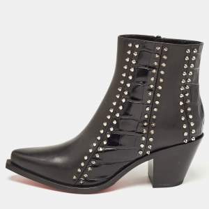 Christian Louboutin Black Croc Embossed and Leather With My Guitar Donna Boots Size 39.5