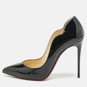 Christian Louboutin Black Patent Leather Hot Chick Pumps Size 38.5