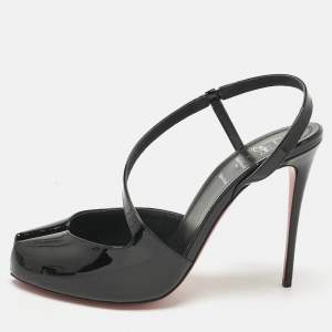 Christian Louboutin x Maison Margiela Black Patent Leather Loubiella Pumps Size 39