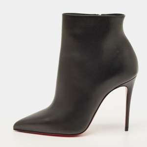 Pre Owned Christian Louboutin So Kate Size 36.5 Black Leather Ankle Length Boots