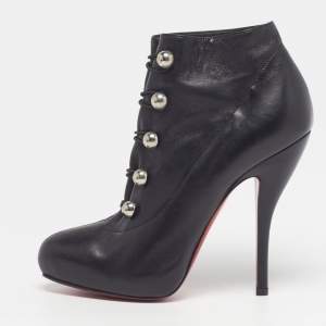 Pre Owned Christian Louboutin Ron Fifi Size 36 Black Leather Booties