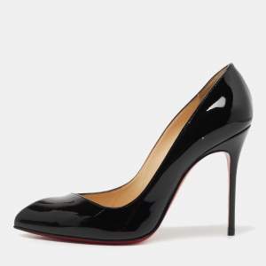 Christian Louboutin Black Patent Leather Corneille Pumps Size 36.5