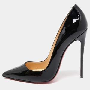 Christian Louboutin Black Patent Leather So Kate Pumps Size 38.5
