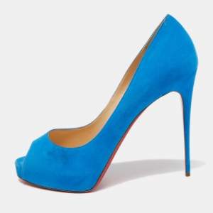 Christian Louboutin Blue Suede New Very Prive Pumps Size 40.5