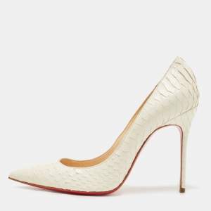 Christian Louboutin Off White Python Kate Pumps Size 38.5