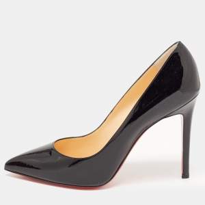 Christian Louboutin Black Patent Leather Pigalle Pointed Toe Pumps Size 40