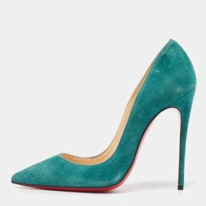 Christian Louboutin Green Suede So Kate Pumps Size 35.5