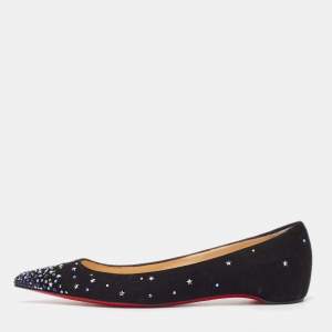 Christian Louboutin Black Suede Gravitanita Ballet Flats Size 40
