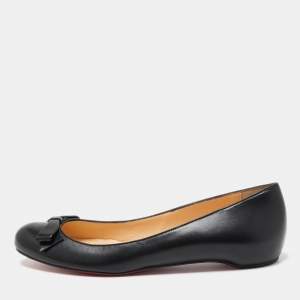 Christian Louboutin Black Leather Ballet Flats Size 37.5