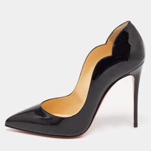 Christian Louboutin Black Patent Hot Chick Pumps Size 37