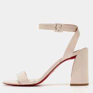 Christian Louboutin Pink Patent Leather Miss Sabina Sandals Size 41