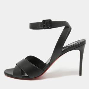 Christian Louboutin Black Leather Mariza Sandals Size 41