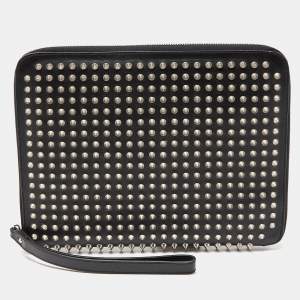 Christian Louboutin Black Leather Studded iPad Case
