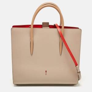 Christian Louboutin Two Tone Leather and Patent Large Paloma Tote