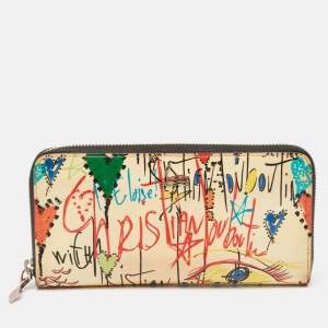 Christian Louboutin Multicolor Printed Patent Leather Zip Around