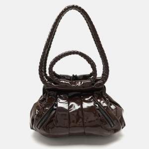 Christian Louboutin Brown Patent Leather Loubette Satchel