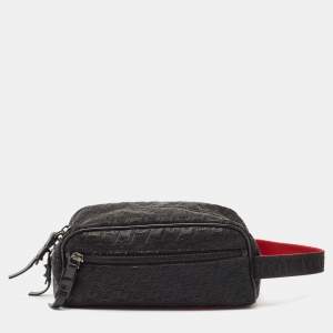 Christian Louboutin Black Textured Rubber Blaster Toiletry Pouch