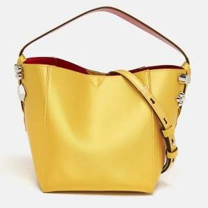 Christian Louboutin Yellow Satin Cabachic Bucket Bag