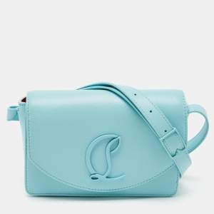 Christian Louboutin Light Blue Leather Small Loubi54 Shoulder Bag