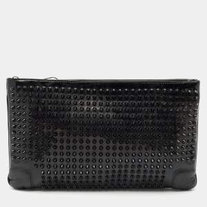 Christian Louboutin Black Patent and Leather Ruby Spike Clutch