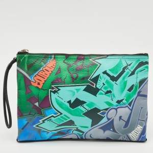 Christian Louboutin Multicolor Leather Graffiti Kalou Pouch 