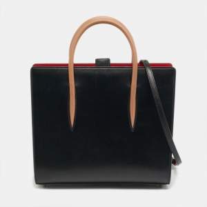 مملوكة مسبقًا Christian Louboutin Paloma Medium Black/Beige Leopard Print Patent and Leather Tote