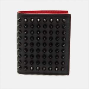 Pre Owned Christian Louboutin Paros Black Leather Bifold Wallet