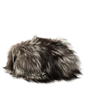 Christian Louboutin Tri Color Fox Fur Anastasia Clutch Bag