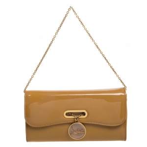 Christian Louboutin Beige Patent Leather Riviera Clutch