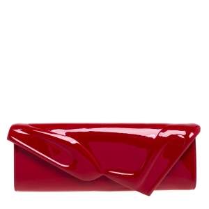 Christian Louboutin  Red Patent Leather So Kate Baguette Clutch